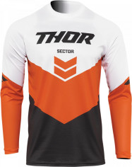 Tricou Enduro Sector Chev Charcoal/Red Orange