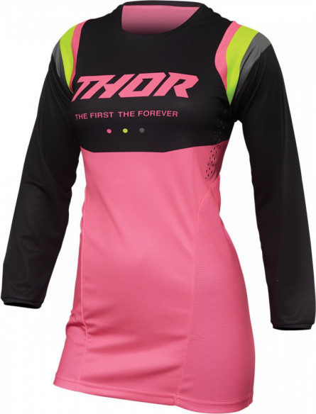 Tricou Enduro Dama Pulse Rev Charcoal/Pink