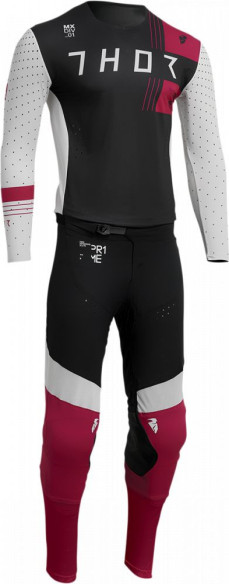 Tricou Enduro Prime Strike White/Maroon