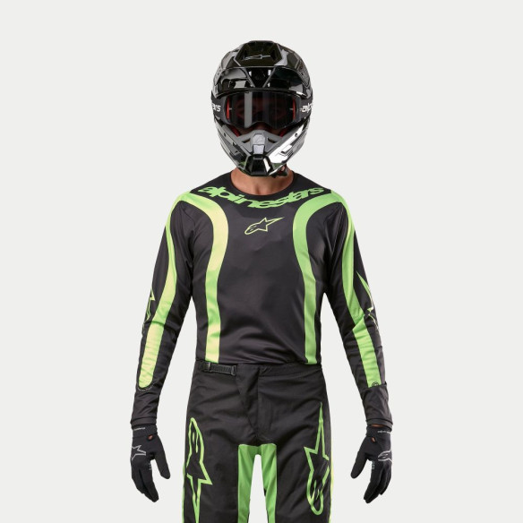 Tricou Moto Enduro/MX Fluid Lurv Black/Yellow Fluo 24