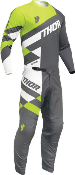 Tricou Moto Mx/Enduro Sector Checker Charcoal/Acid 2024