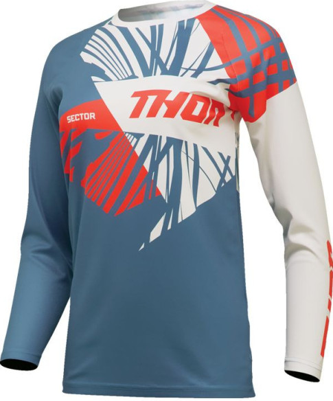 Tricou Moto Mx/Enduro Dama Sector Split Blue Steel/Vintage White 2024