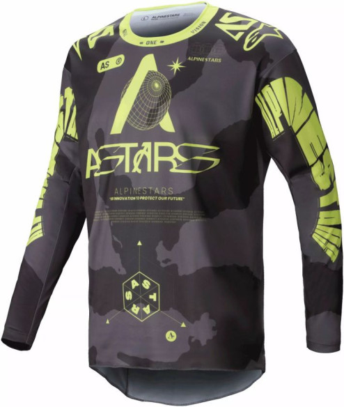 Tricou Moto MX/Enduro Racer Hollow Dark Camo/Yellow 24