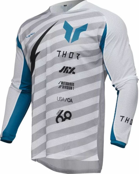 Tricou Moto MX/Enduro Launchmode Vented Raid White/Gray 25