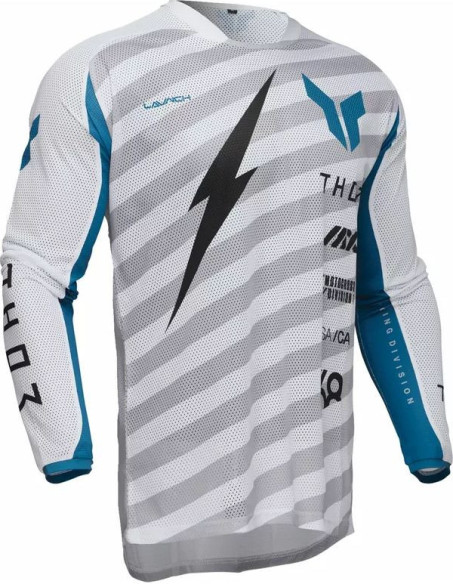 Tricou Moto MX/Enduro Launchmode Vented Raid White/Gray 25