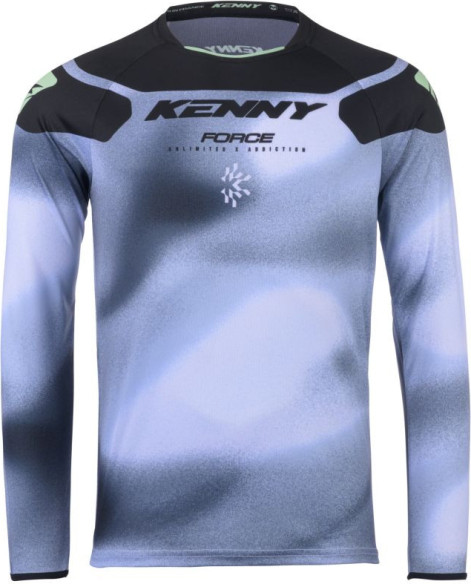 Tricou Moto MX/Enduro Force Fog Grey/Black/Green 25