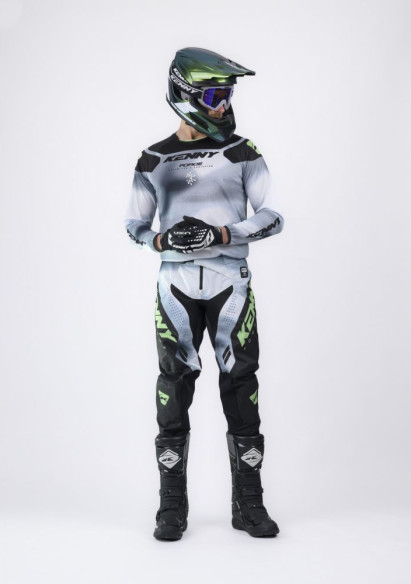 Tricou Moto MX/Enduro Force Fog Grey/Black/Green 25