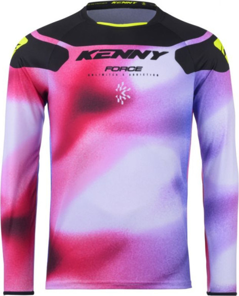 Tricou Moto MX/Enduro Force Fog Pink/White/Black/Yellow 25