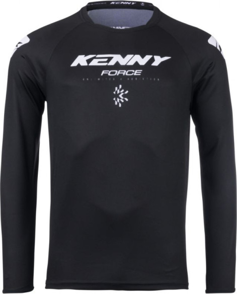 Tricou Moto MX/Enduro Force Solid Black/White 25