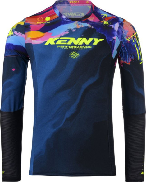 Tricou Moto MX/Enduro Performance Brush Blue/Yellow/Red 25
