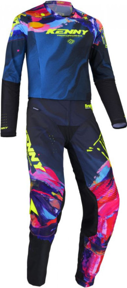 Tricou Moto MX/Enduro Performance Brush Blue/Yellow/Red 25