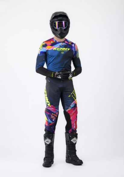 Tricou Moto MX/Enduro Performance Brush Blue/Yellow/Red 25