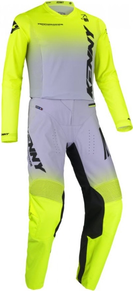 Tricou Moto MX/Enduro Performance Gradient Grey/Yellow Fluo/Black 25