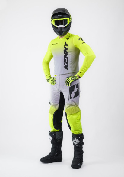 Tricou Moto MX/Enduro Performance Gradient Grey/Yellow Fluo/Black 25