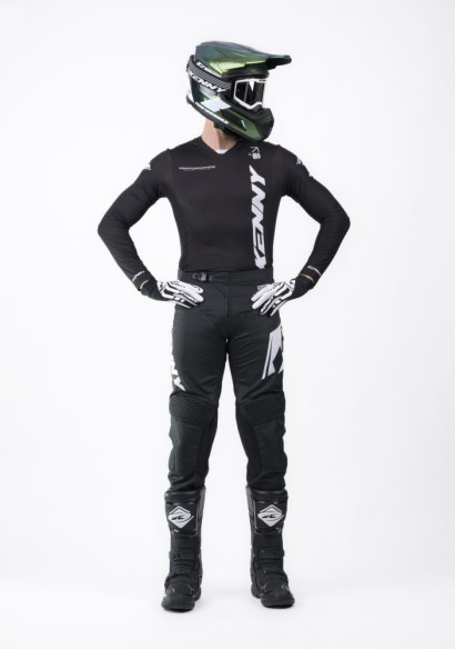 Tricou Moto MX/Enduro Performance Solid Black/White 25