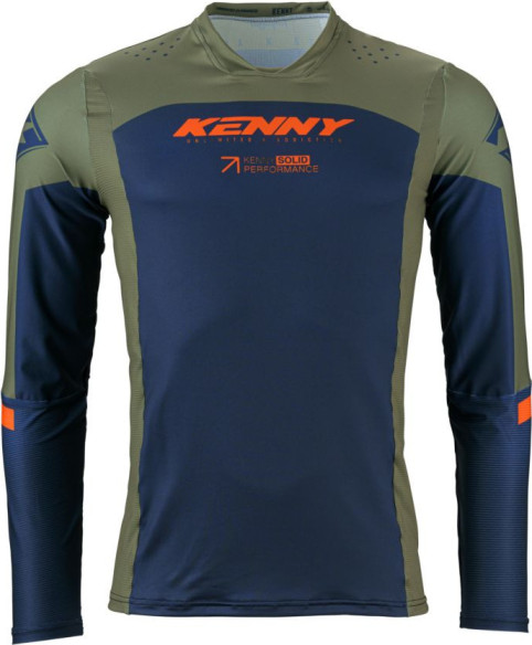 Tricou Moto MX/Enduro Performance Solid Kaki Blue/Green/Orange