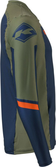Tricou Moto MX/Enduro Performance Solid Kaki Blue/Green/Orange
