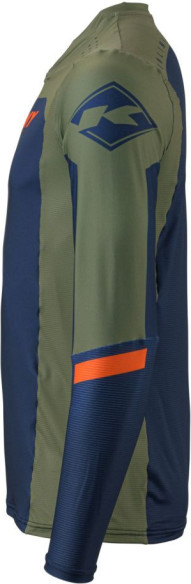 Tricou Moto MX/Enduro Performance Solid Kaki Blue/Green/Orange