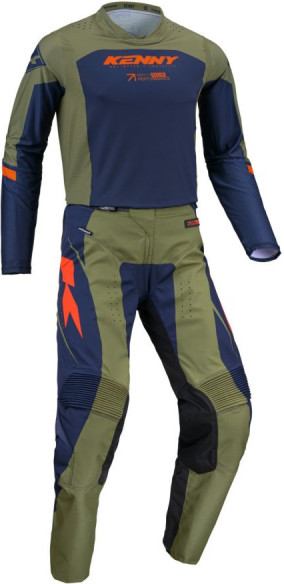 Tricou Moto MX/Enduro Performance Solid Kaki Blue/Green/Orange