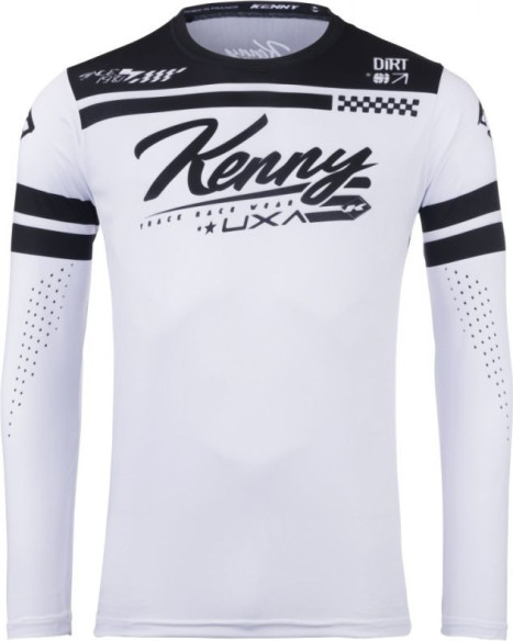 Tricou Moto MX/Enduro Track Dirt White/Black 25