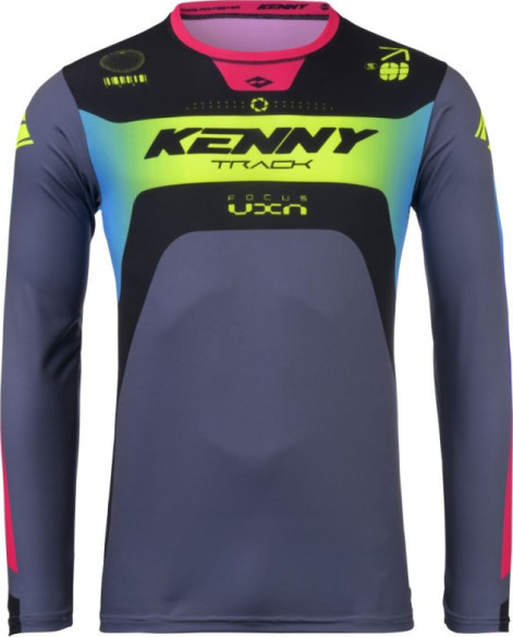 Tricou Moto MX/Enduro Track Focus Neon Grey/Black/Yellow/Blue/Pink 25
