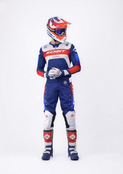 Tricou Moto MX/Enduro Track Focus Patriot Blue/White/Red 25
