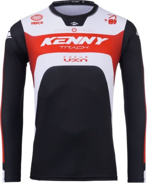 Tricou Moto MX/Enduro Track Focus Black/White/Red 25
