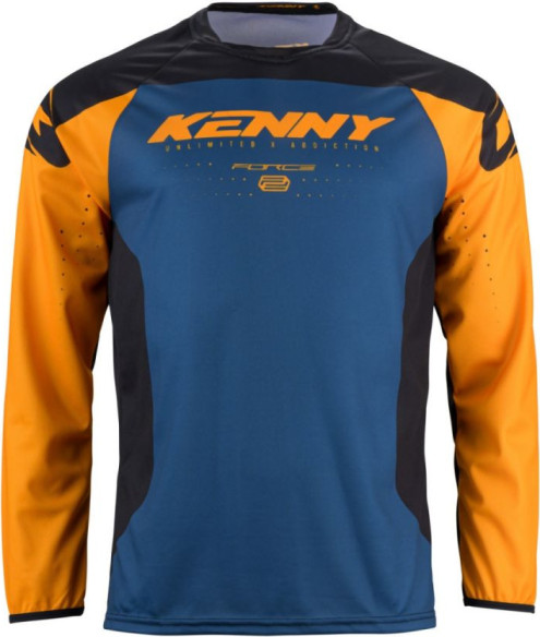 Tricou Moto MX/Enduro Force Petrol Blue/Orange/Black
