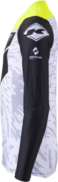 Tricou Moto MX/Enduro Force Stone Grey/White/Black/Yellow