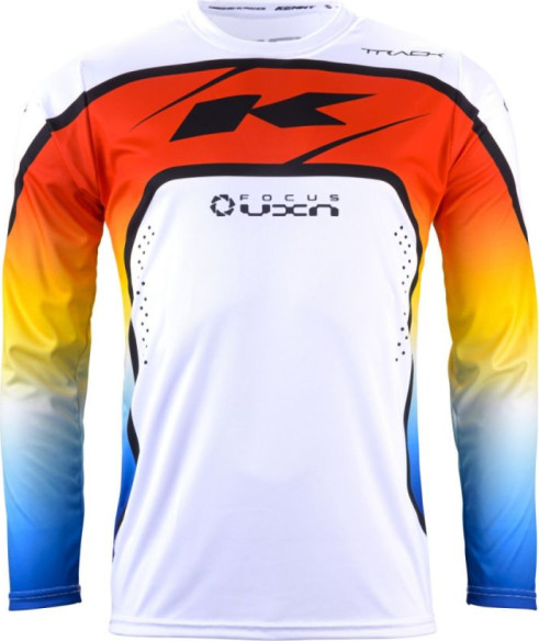 Tricou Moto MX/Enduro Track Focus Gradient White/Red/Yellow/Blue/Black