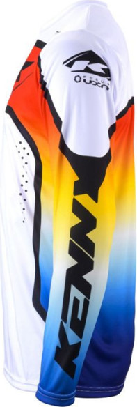 Tricou Moto MX/Enduro Track Focus Gradient White/Red/Yellow/Blue/Black