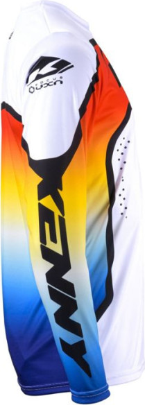 Tricou Moto MX/Enduro Track Focus Gradient White/Red/Yellow/Blue/Black