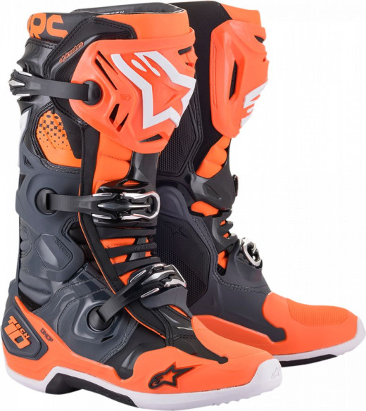 Cizme MX Tech 10 Gri/Portocaliu