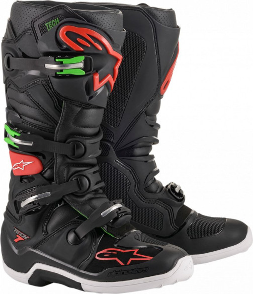 Cizme MX Tech 7 Negru/Rosu/Verde