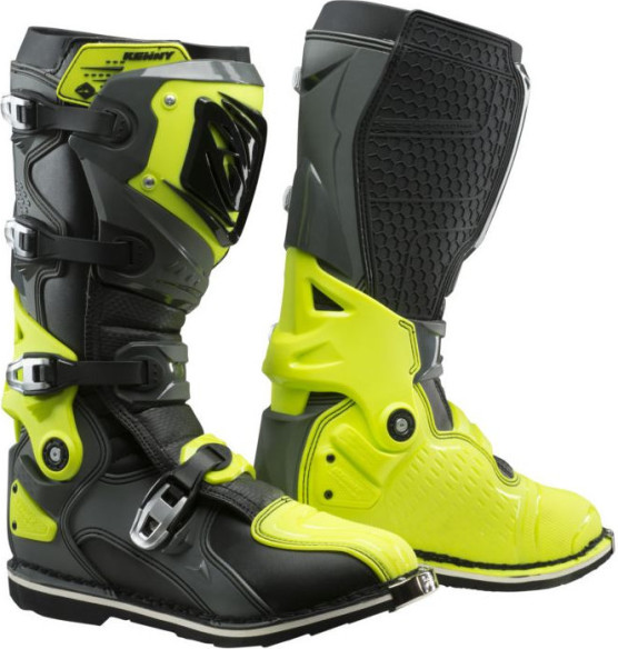 Cizme Moto MX Titanium Grey Neon Yellow