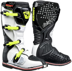 Cizme Moto MX Track White Neon Yellow