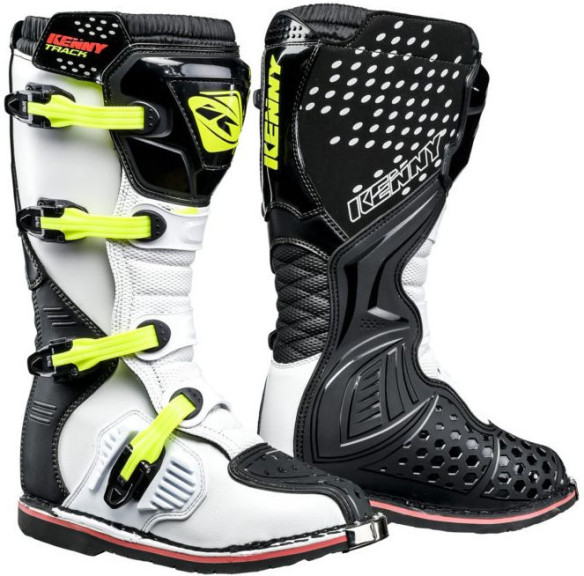 Cizme Moto MX Track White Neon Yellow