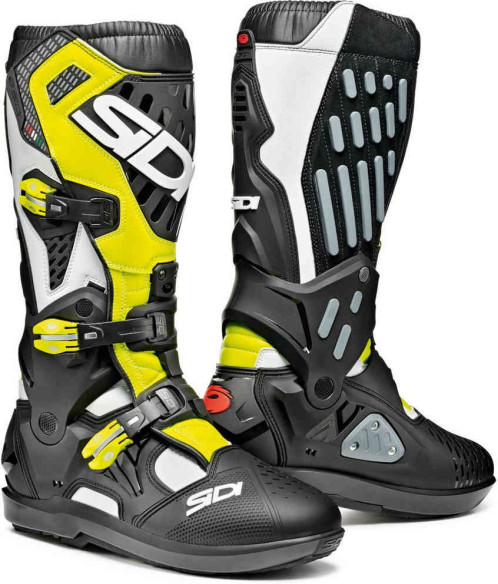Cizme Moto Atojo SRS White-Black-Yellow Fluo