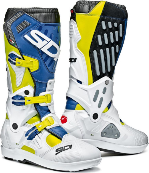 Cizme Moto Atojo SRS Yellow Fluo-White-Blue