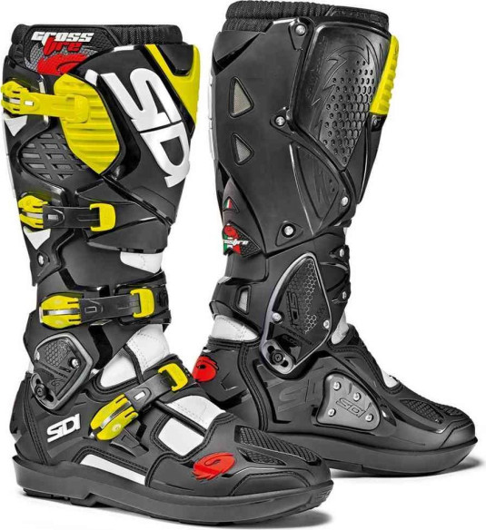 Cizme Moto Crossfire 3 SRS White-Black-Yellow Fluo