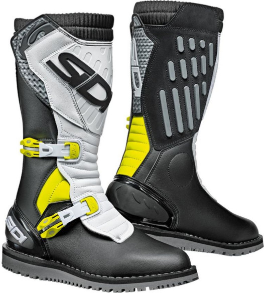 Cizme Moto Trial Zero.2 Black-White-Yellow