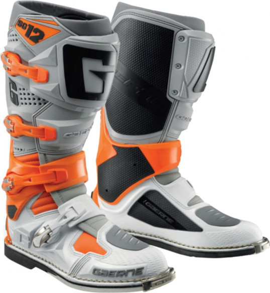 Cizme Moto MX SG12 Orange/Grey/White