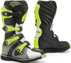 Cizme Enduro Copii Gravity Grey/White/Yellow Fluo