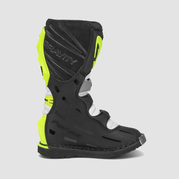 Cizme Enduro Copii Gravity Grey/White/Yellow Fluo