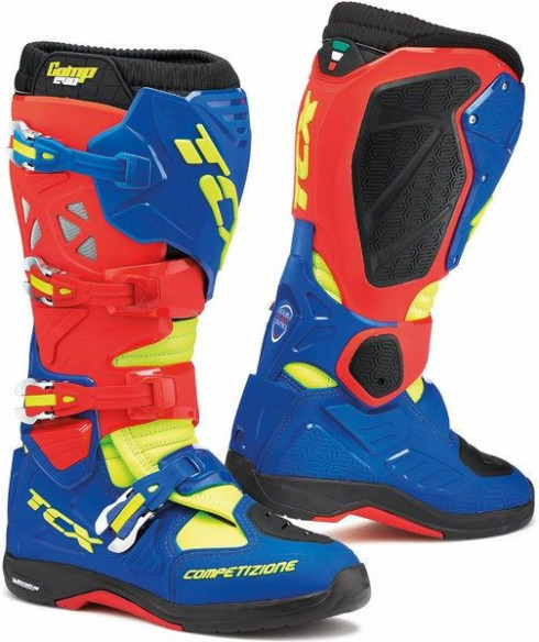 Cizme Moto MX COMP EVO 2 MICHELIN Red/Blue/Yellow Fluo