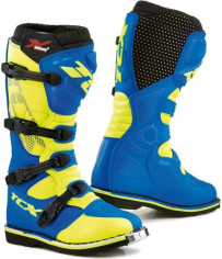 Cizme Moto MX X-BLAST Blue/Yellow Fluo