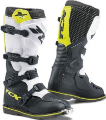 Cizme Moto MX X-BLAST Black/White/Yellow Fluo