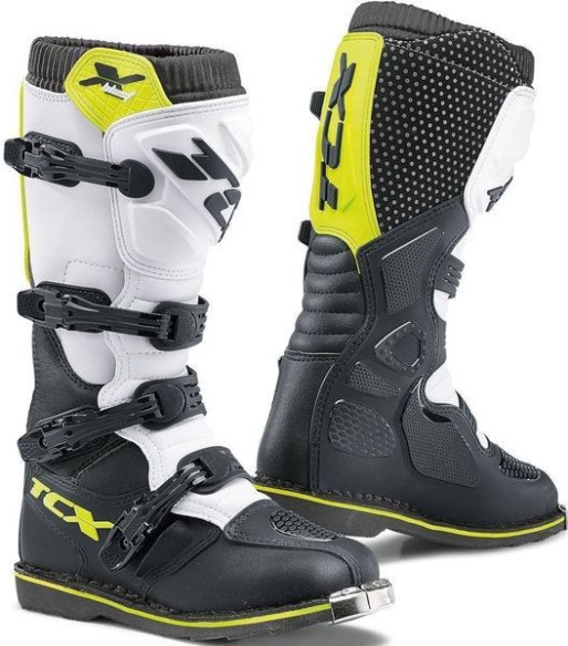 Cizme Moto MX X-BLAST Black/White/Yellow Fluo
