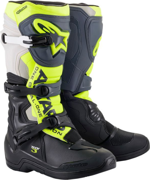 Cizme Moto MX T3 Bk/gy/yl Fl