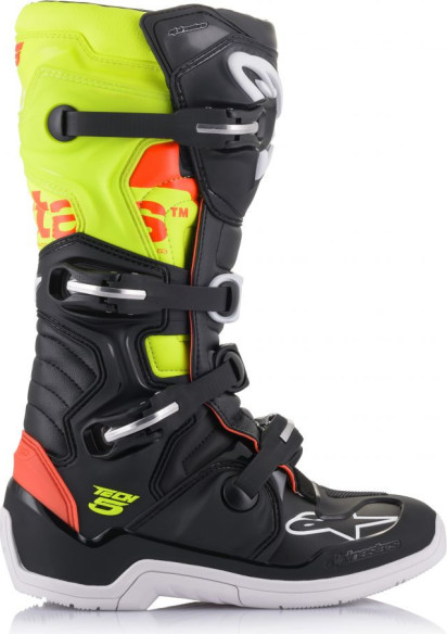 Cizme Moto MX T5 Bk/r/y Fl